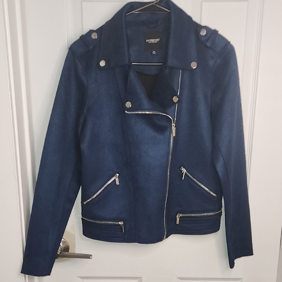 Liverpool Faux Suede Moto Jacket with Silver Detailing - Picture 8 of 13